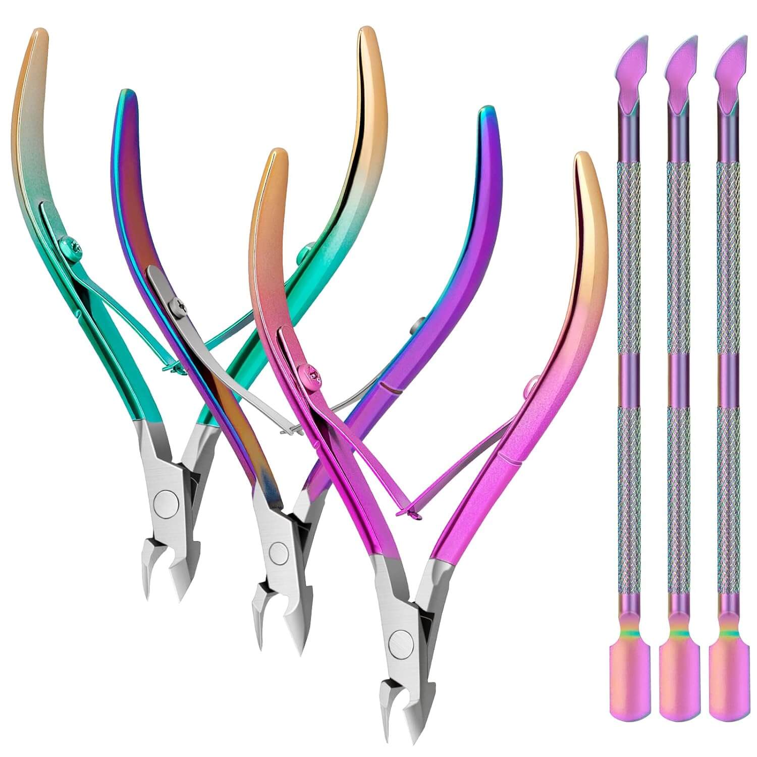 Jovyx PrecisionTrim – Cuticula Trimmer set featuring colorful ergonomic handles for precise nail care.