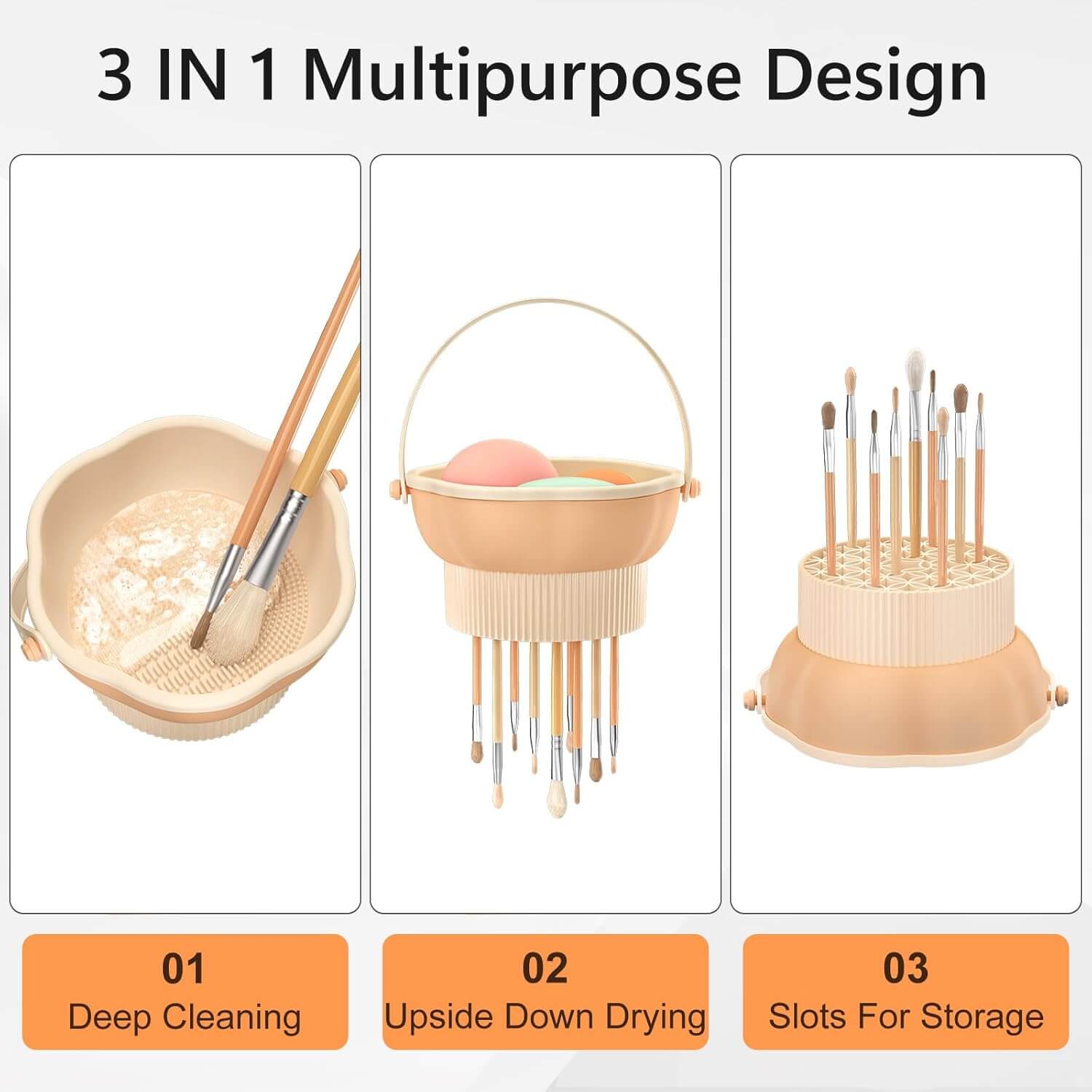Jovyx CleanOrganize – Siliconen Make-upborstelreiniger & Organizer met 3 in 1 multifunctioneel ontwerp