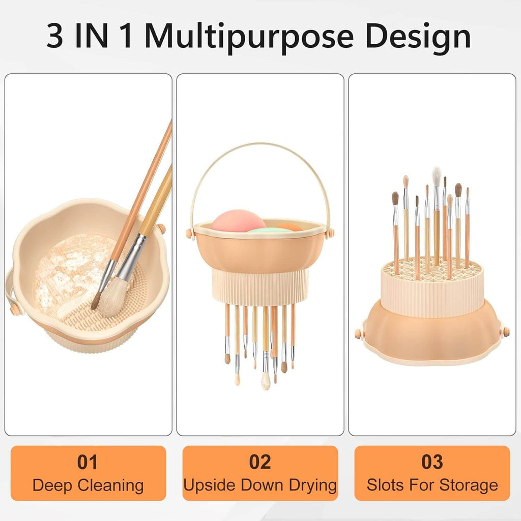 Jovyx CleanOrganize – Siliconen Make-upborstelreiniger & Organizer met 3 in 1 multifunctioneel ontwerp
