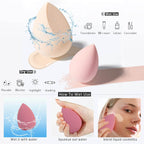 Jovyx ProBlend – Make-up Sponsenset displaying usage instructions for wet and dry application with various cosmetics.