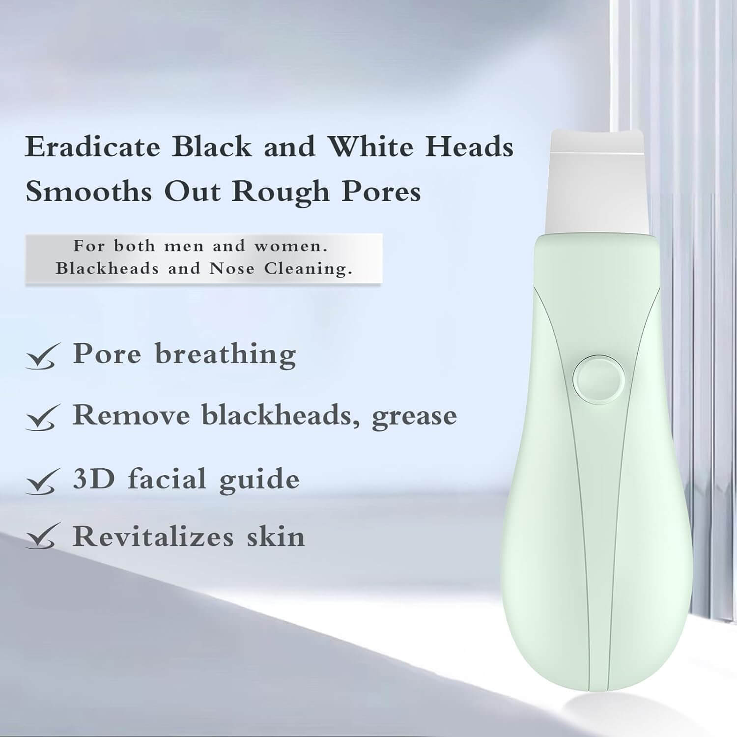 Jovyx PureSkin – Siliconen Scrubber & Spatelreiniger, multitasking cleansing tool for blackhead removal and skin revitalization.